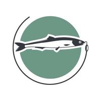 illustrazione vettore di acciuga pesce per modello logo design ristorante o pesca club