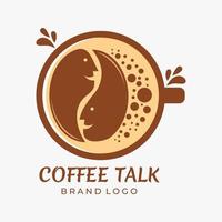 caffè parla sociale Chiacchierare illustrazione vettore per bar o ristorante logo design modello