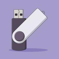 USB veloce guidare vettore icona illustrazione. rimovibile media vettore. piatto cartone animato stile adatto per ragnatela atterraggio pagina, striscione, volantino, etichetta, sfondo, sfondo