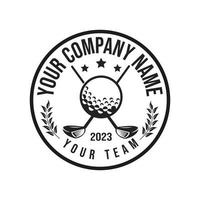golf club logo emblema e palla illustrazione logo su te.vettore, simbolo, icona, modello vettore