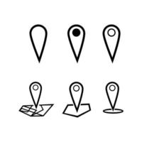 impostato di schema perno punto icona. carta geografica Posizione simbolo isolato su bianca sfondo. vettore illustrazione