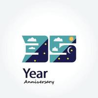 anno anniversario logo vettoriale modello design illustrazione blu e bianco