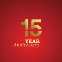 anniversario logo vettoriale modello design illustrazione oro e rosso