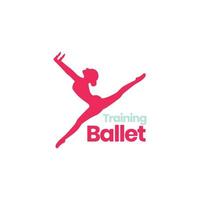 bellezza femmina formazione danza balletto moderno logo design icona vettore illustrazione