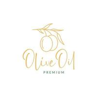 oliva olio frutta foglia nutrizione benefici Linee femminile logo design vettore icona illustrazione