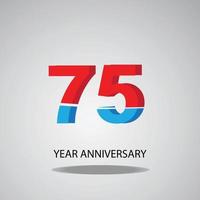 anniversario logo vettoriale modello design illustrazione rosso e blu