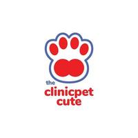 zampa piede animali domestici amante cane gatto cura Salute clinica moderno logo design icona vettore illustrazione