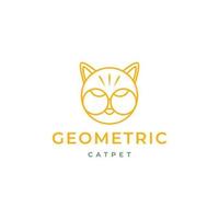 animale animali domestici gatto gattino geometrico moderno linea cerchio logo design vettore icona illustrazione