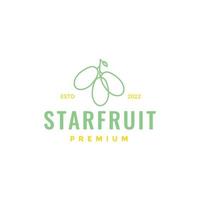 poco stella frutta verde acido gusto Linee arte minimalista logo design icona vettore illustrazione