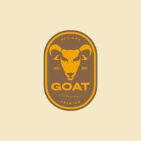 testa capra cranio cornuto carne bestiame distintivo Vintage ▾ logo design vettore icona illustrazione