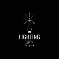 moderno lampada e candela notte illuminazione brillare minimalista logo design icona vettore illustrazione