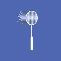 badminton racchetta tecnologia Linee filato moderno logo design vettore icona illustrazione