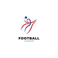 calcio sport logo design astratto personaggio vettore modello.