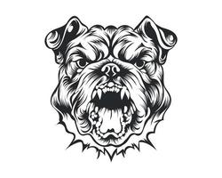 nero e bianca bulldog vettore illustrazione, arrabbiato viso Toro cane vettore