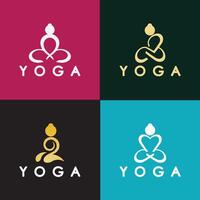 semplice yoga logo icona vettore design modello