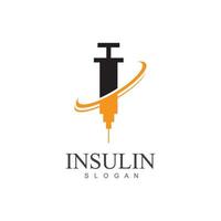 insulina iniezione icona illustrazione semplice design elemento vettore logo modello