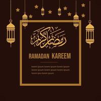 hajj e Umra lusso pacchetto volantino, Ramadan kareem aviatore modello islamico opuscolo inviare Arabo calligrafia, saluto carta celebrazione di musulmano Comunità Festival, traduzione il mese di digiuno vettore