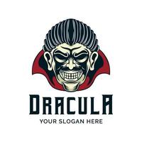 dracula logo. dracula portafortuna logo design vettore illustrazione