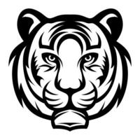 tigre testa vettore nero e bianca logo design illustrazione modello