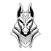 anubis vettore. nero e bianca anubis portafortuna logo design vettore modello illustrazione