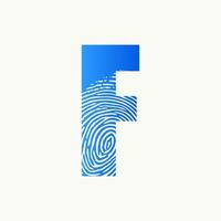 iniziale f dito Stampa logo vettore