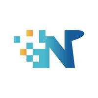 iniziale n Flip dati logo vettore