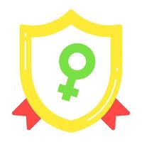 scudo distintivo avendo femmina simbolo concetto di donne giorno distintivo vettore
