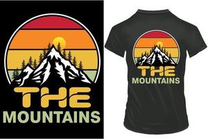 il montagne retrò Vintage ▾ maglietta disegno, all'aperto montagna maglietta design. vettore