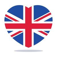 cuore forma Britannico bandiera vettore