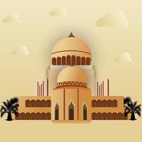 vettore Masjid islamico moschea illustrazione, 3d moschea