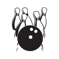 bowling vettore, vettore Vintage ▾ bowling club modello