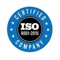 iso certificazione . iso 90012015 logo . iso 9000 certificazione premio vettore