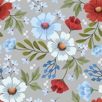 colorato mano disegnare fiori design senza soluzione di continuità modello vettore