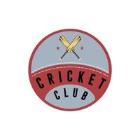 cricket logo emblema, cricket squadra, cricket club logo design con attraversato bastoni vettore