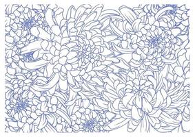 mano disegnato crisantemo fiore modello sfondo vettore