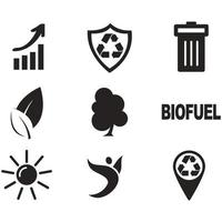 ambientale problemi icona impostare. collezione di ambiente e clima relazionato vettore glifo icone