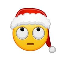 Natale viso con rotolamento occhi grande dimensione di giallo emoji Sorridi vettore