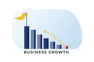 attività commerciale crescita passaggi grafico freccia vettore illustrazione