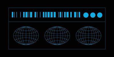 globo con bar codice nel retrò futuristico design elemento vettore