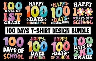 100 ° giorno t camicia impostare, 100 giorni di scuola t camicia, 100 ° giorno t camicia fascio, contento 100 giorni maglietta, insegnante t camicia vettore