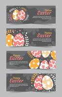 modello di banner carino uovo di Pasqua vettore