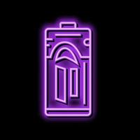 c batteria energia energia neon splendore icona illustrazione vettore