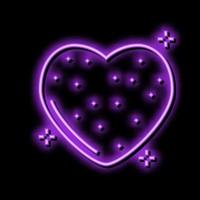 cuore gelatina caramella gommoso neon splendore icona illustrazione vettore