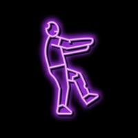 mostro zombie neon splendore icona illustrazione vettore