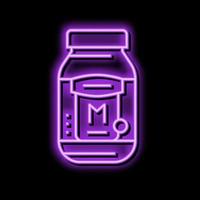 Maionese bottiglia salsa cibo neon splendore icona illustrazione vettore
