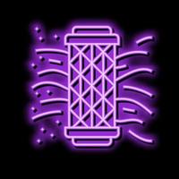 filtro aria neon splendore icona illustrazione vettore