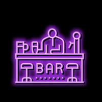 bar birra bevanda neon splendore icona illustrazione vettore