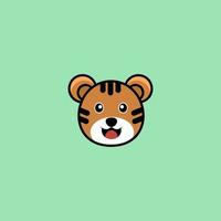 carino tigre concetto logo design vettore