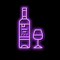 pinot grigio bianca vino neon splendore icona illustrazione vettore