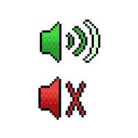 suono opzione cartello nel pixel arte stile vettore